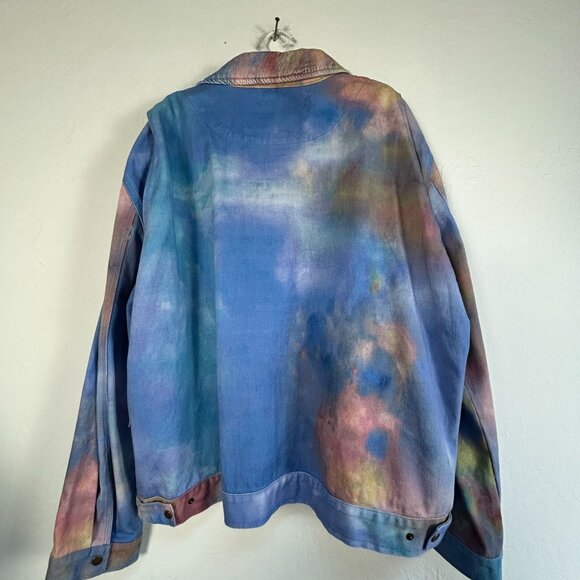 Allen Onya INC International Concepts XXL Tie-Dye Denim Jacket Worldly Blue New - Picture 2 of 12
